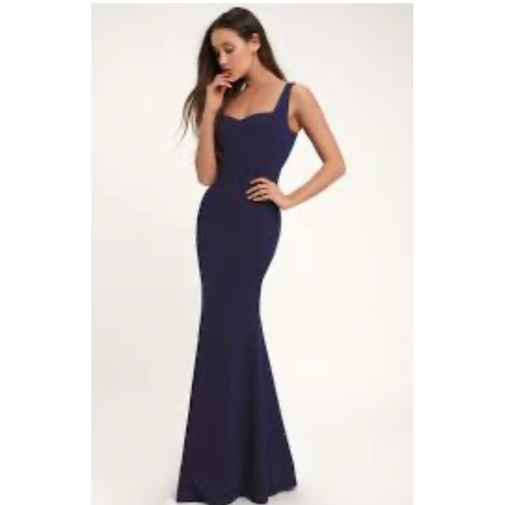 Lulus Sweetest Thing Blue Mermaid Maxi Dress Small Sweetheart Prom Bridesmaid